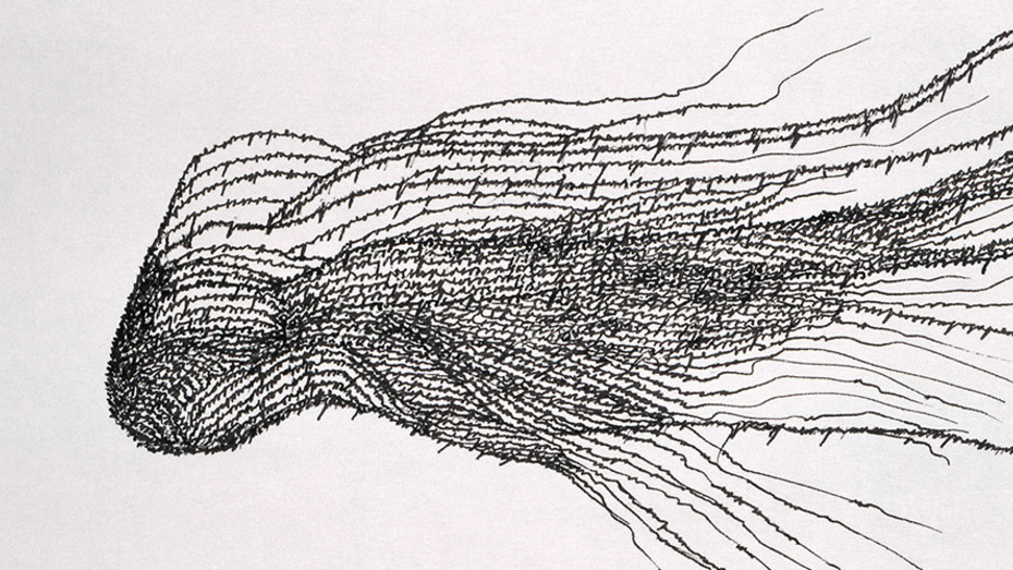 Ana Hatherly 1929 2015 Os Anjos Suspensos 1998 Tinta Da China Sobre Papel 13 X 20 Cm Museu